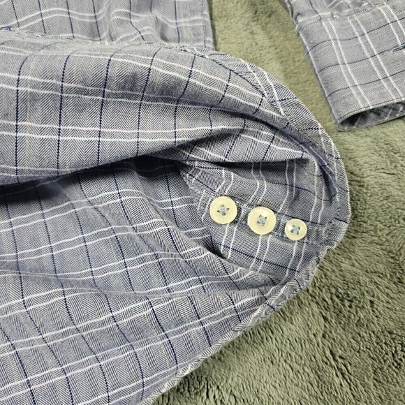 Stetson Men's Western Long Sleeve Shirt XL  Extra Large Blue White Stripes - Picture 10 of 16